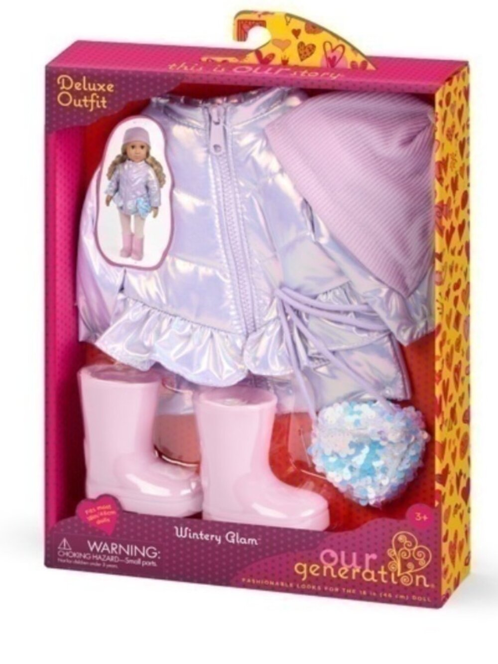 Our Generation Winter Glam Deluxe Outfit Ensemble Set Girl Gift 18" Doll Clothes